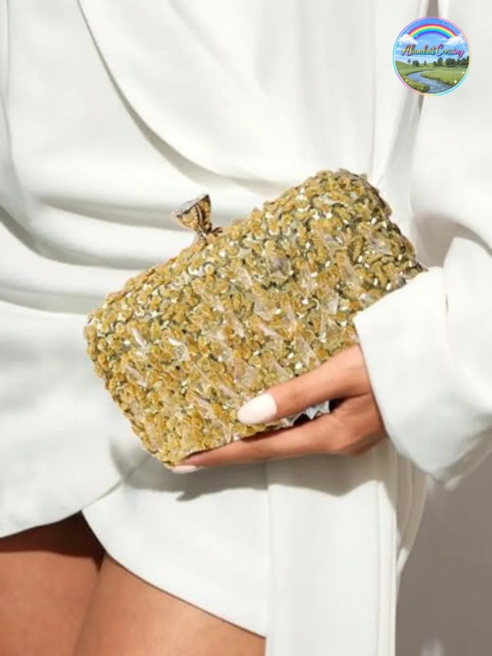 Embroidered Beaded Sequin Clutch Evening Bag Wedding Party Purse